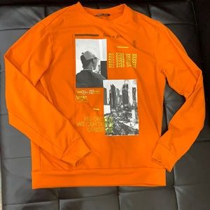 Orange Graphic Design Sweater